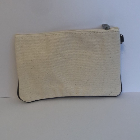 Thirty-one Market Pouch with embroidery. Twill fabric & brown trim. Lined. NWT! - Picture 2 of 4